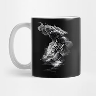 Stunning Mountain and Cloud in Black and White Mug